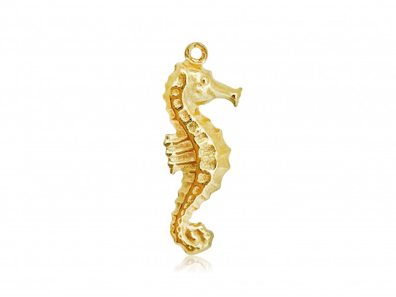 Gold Plated Thick Seahorse Charm