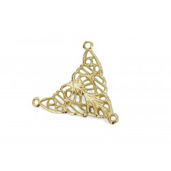 Gold Plated Brass Triangle Connector (with 3 rings)