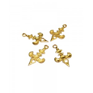 Gold Plated Brass Fleur De Lis Pendant