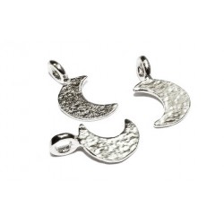 Sterling Silver 925 Moon Charm (with ring)