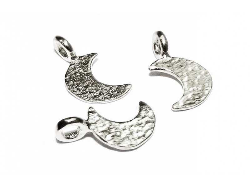 Sterling Silver 925 Moon Charm (with ring)
