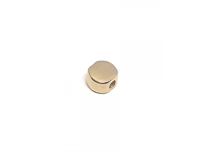 14K Gold Plated Round Flat Bead