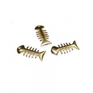 Gold Plated Fish Skeleton Pendant