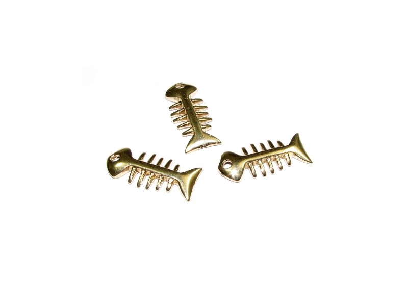 Gold Plated Fish Skeleton Pendant