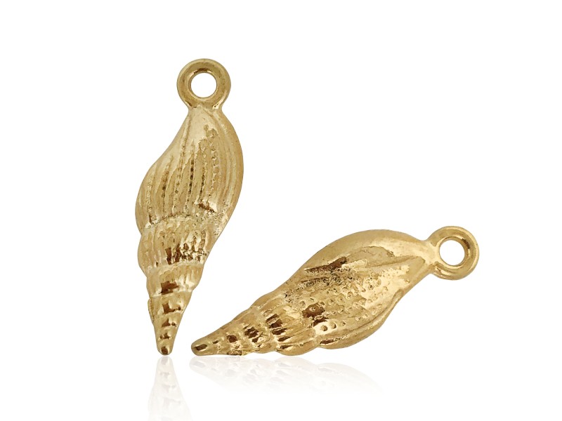 5% 14K GOLD PLATED TULIP SHELL W/RING 22 X 7 X 3.5MM