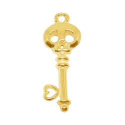 Gold Plated Brass Skeleton Key Pendant