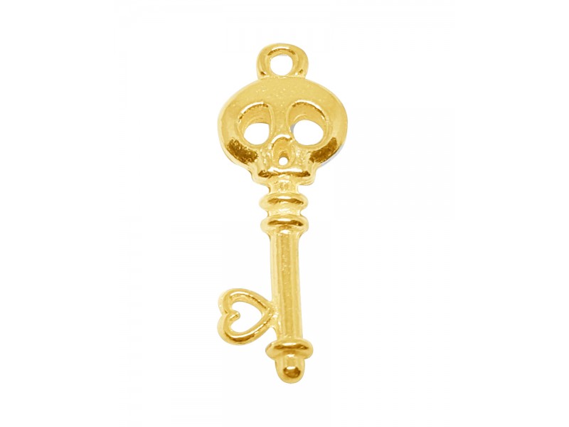 Gold Plated Brass Skeleton Key Pendant