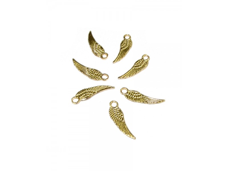 5% 14K GOLD PLATED WING CHARM WITH RING 15.7 X 4.5 X 0.8 MM