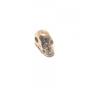 5% 14K GOLD PLATED SMALL SKULL CHARM W/HOLE 9.2 X 5 MM