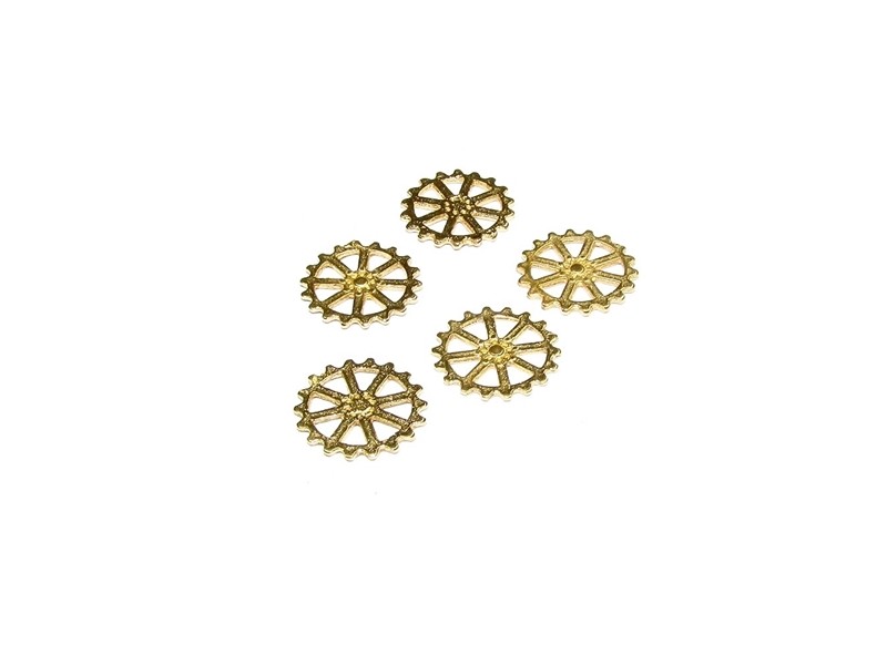 14K Gold Plated Wheel Pendant