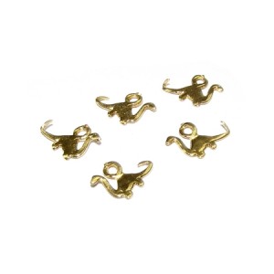 5% 14K GOLD PLATED DIPLODOCUS CHARM W/RING 10 X 7 X 0.8 MM