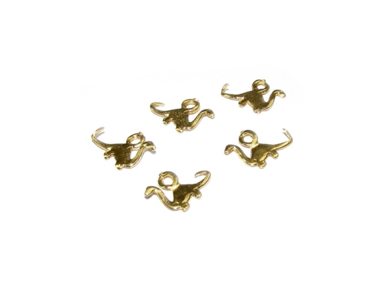 Gold Plated Diplodocus Charm (with ring)