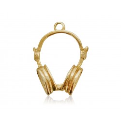 Gold Plated Large Headphones Charm