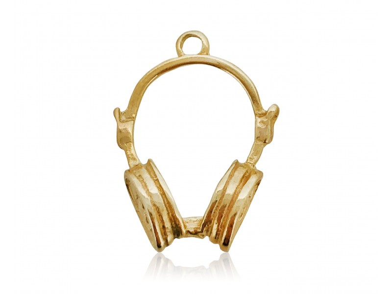 Gold Plated Large Headphones Charm