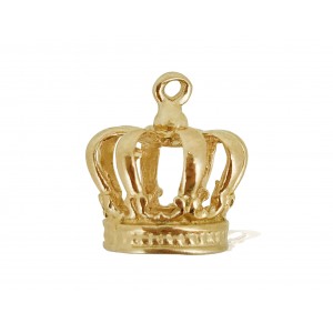 Gold Plated Large Crown Charm (with ring)