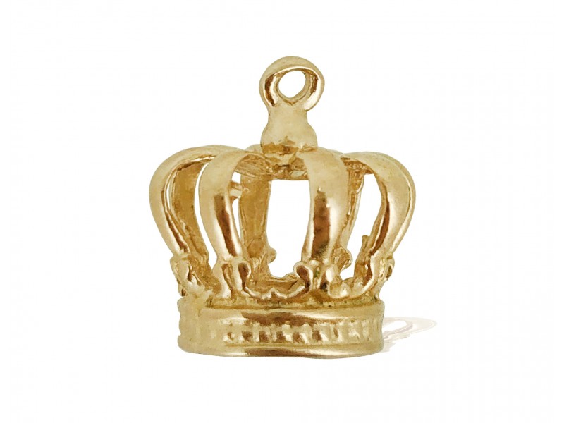 Gold Plated Large Crown Charm (with ring)