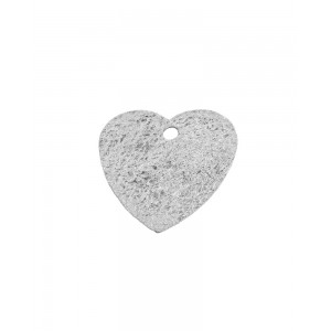 Sterling Silver 925 Stamped Drilled Heart Tag