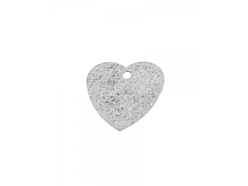 Sterling Silver 925 Stamped Drilled Heart Tag
