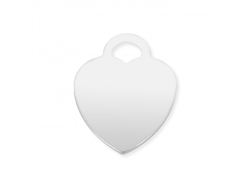 SILVER 925 X-LARGE PLAIN HEART  