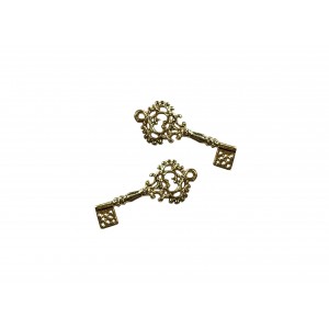 5% 14K Gold Plated Brass Key 8mm x 21mm, 1.5mm thickness