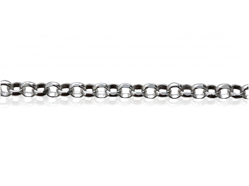Sterling Silver 925 Diamond cut Rolo Belcher Chain, 2.4 mm (52)