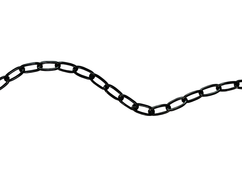 Sterling Silver 925 - Black Rhodium - Trace Chain - 2.4mm x 5mm