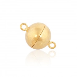 Sterling Silver 925 Gold Plated Magnetic Ball Clasp 12mm