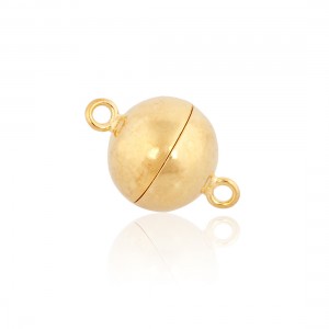 Sterling Silver 925 Gold Plated Magnetic Ball Clasp 12mm