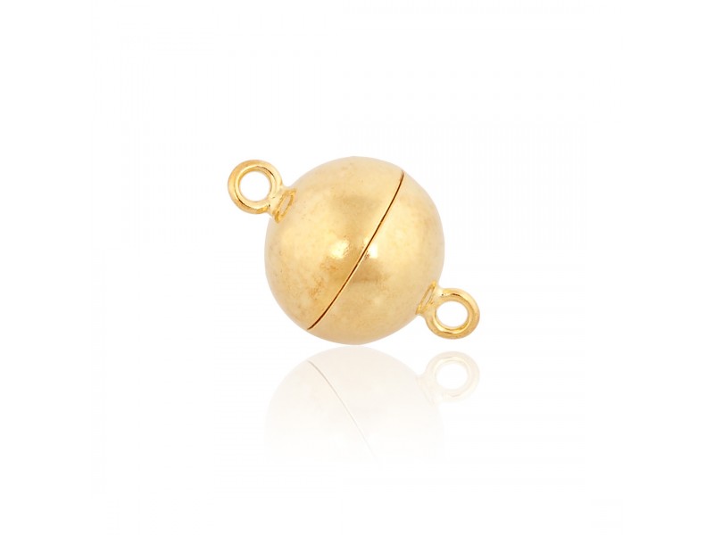 Sterling Silver 925 Gold Plated Magnetic Ball Clasp 12mm
