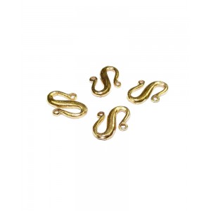5% 14K Gold Plated Brass S Clasp 9.5x12mm