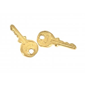 Gold Plated Brass Key Charm