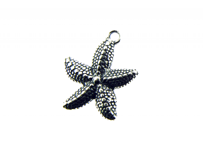 Sterling Silver 925 Starfish Pendant (with ring)