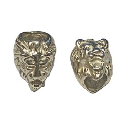 Sterling Silver 925 Heavy Lions Head Bead 