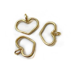 Gold Plated Brass Heart Charm