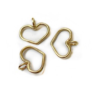 Gold Plated Brass Heart Charm