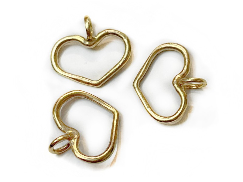 Gold Plated Brass Heart Charm