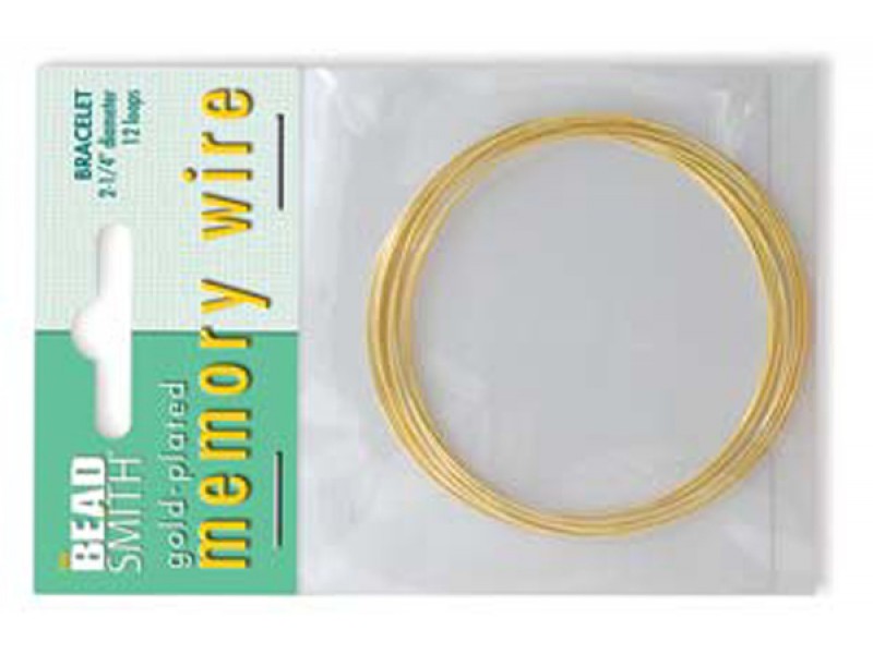 Gold Plated Memory Wire Bracelet Size 12 loops D 2.25''