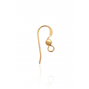 Gold Filled Ear Wire 18mm with Bead 3mm