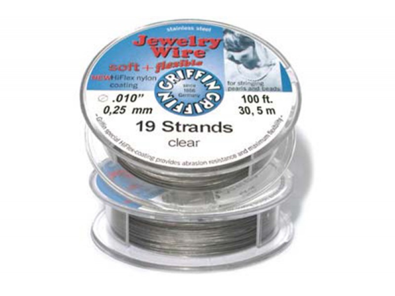 Jewellery Wire 19 Strand - 100ft x 0.010" (0.25mm) - Clear