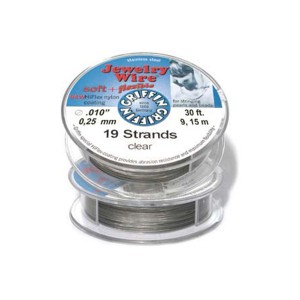 Jewellery Wire 19 strand 0.010'' x 30ft (0.25mm) Clear
