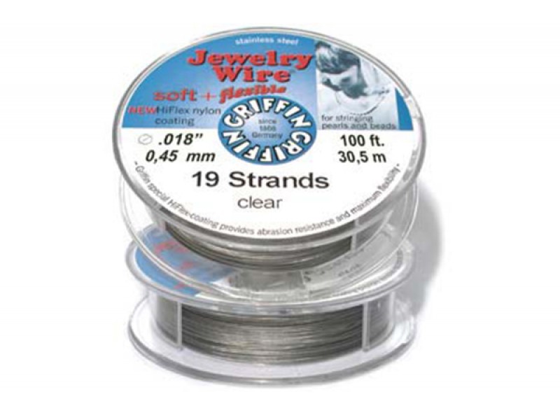 Jewellery Wire 19 Strand - 100ft x 0.018'' (0.45mm) - Clear