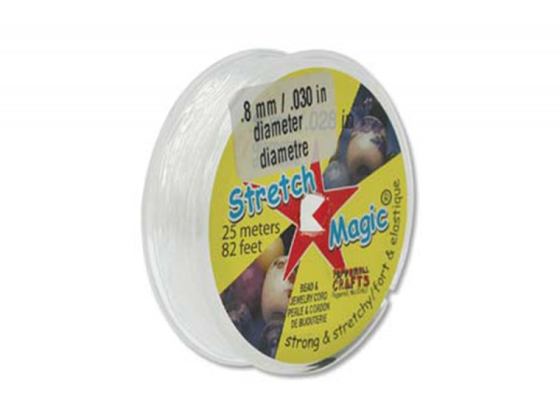 STRETCH MAGIC Clear Elastic Cord 0.8 mm 25 meters