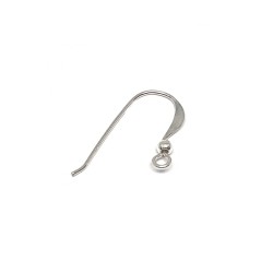 Sterling Silver 925 Flat Ear Wires (with ball) - 23mm