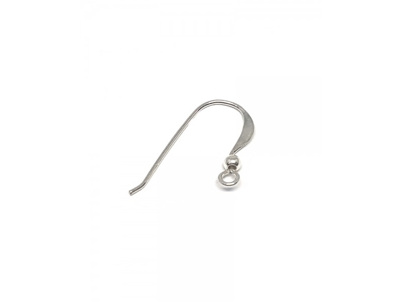 Sterling Silver 925 Flat Ear Wires (with ball) - 23mm