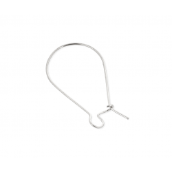 Sterling Silver 925 Kidney Ear Wires 14mm