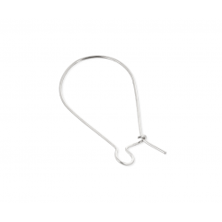 Sterling Silver 925 Kidney Ear Wires - 16mm