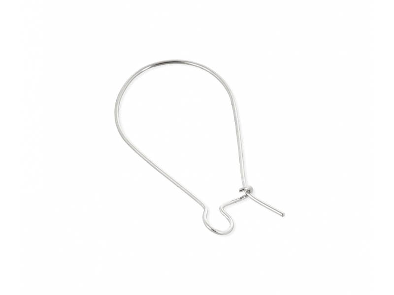 Sterling Silver 925 Kidney Ear Wires - 16mm