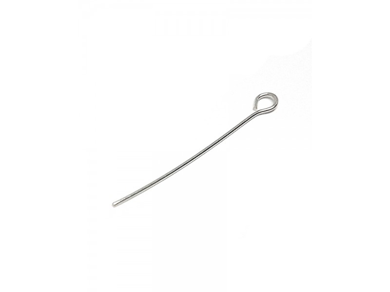 Sterling Silver 925 Eye Pin 0.6mm x 2'' - pack of 10