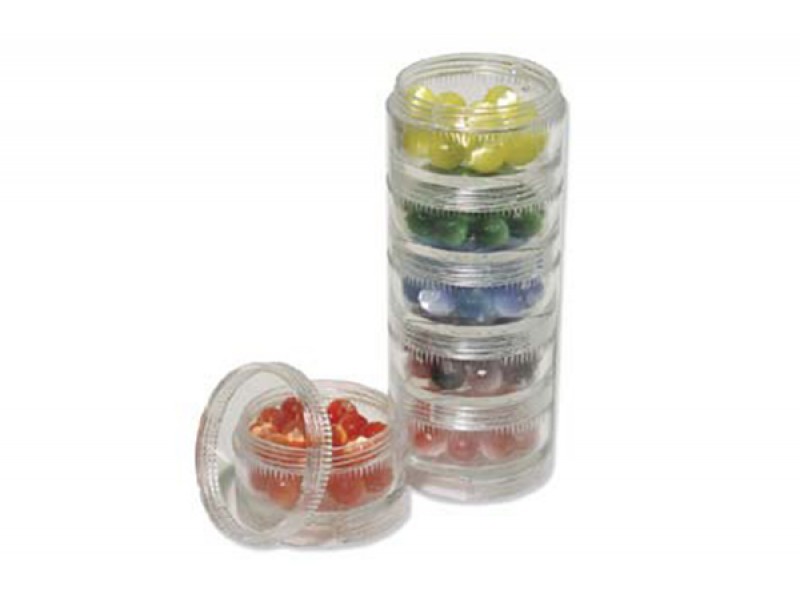 Plastic Stack Jars 6pcs The BEADSMITH