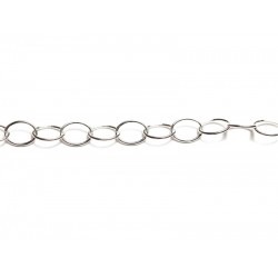Sterling Silver 925 Round Wire Oval Cable Chain, 10 x 7 mm(65)